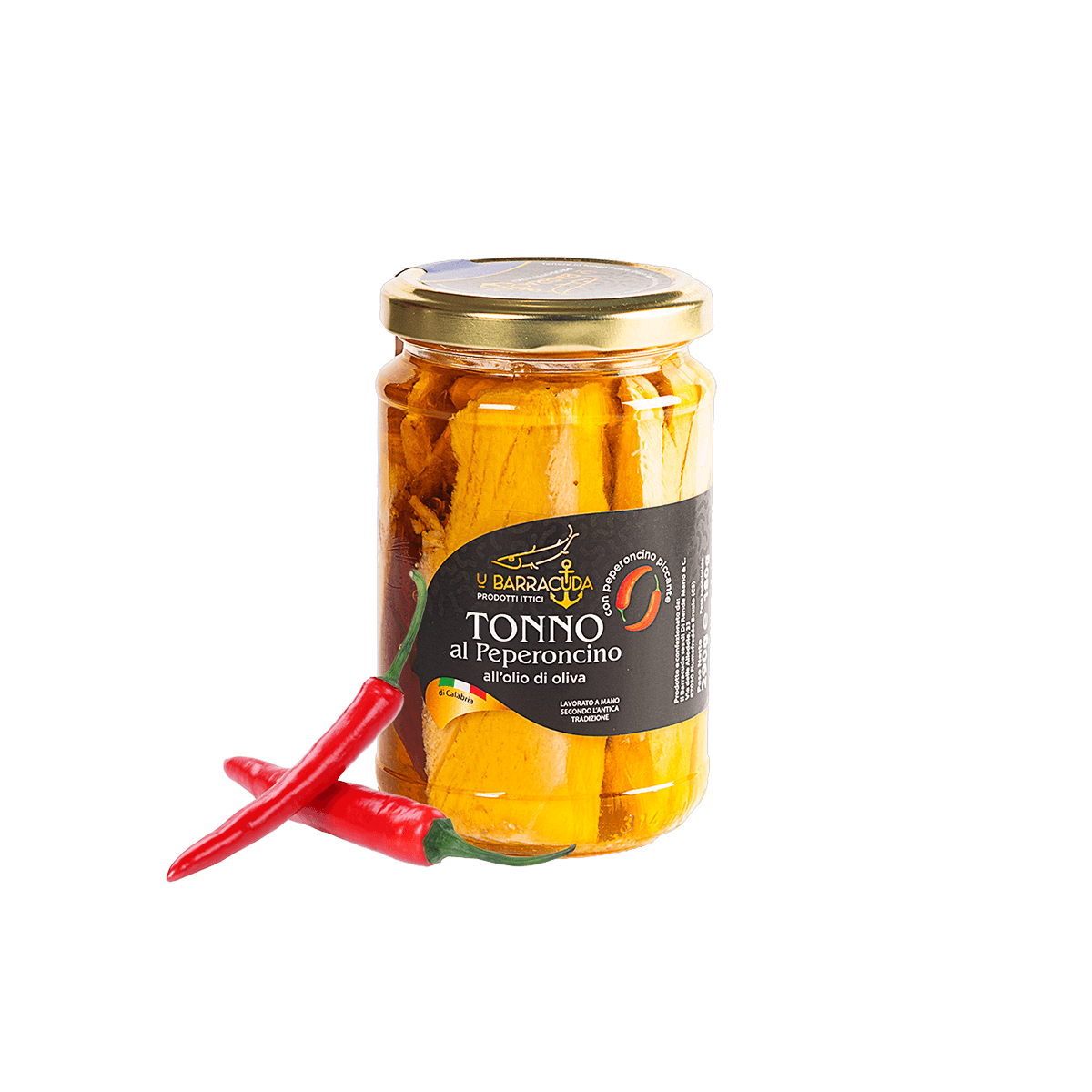 ubarracuda-conserva-di-mare14 Filetti di Tonno al peperoncino Calabrese 290 - immagine 1