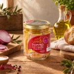 Tonno con cipolla in olio d'oliva